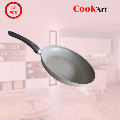 10 Pièces Cookart Granite - Design Bombée, Couleur Gris Foncé