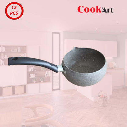 10 Pièces Cookart Granite - Design Bombée, Couleur Gris Foncé