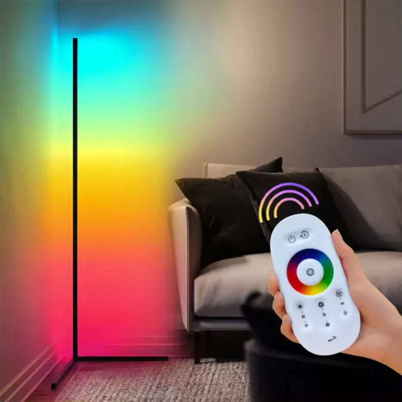 Lampe d'angle sur pied avec télécommande