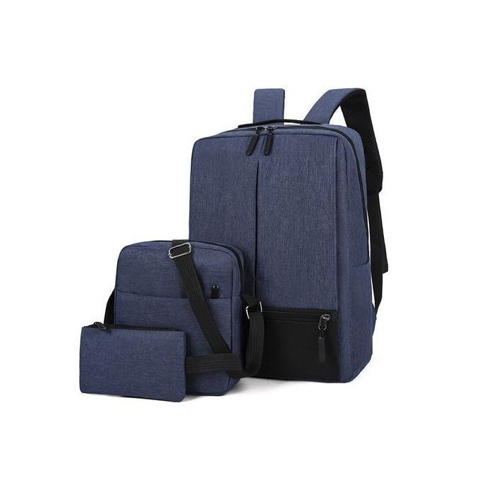 Ensemble de Sac à Dos 3 Pièces avec Chargeur USB - Sac à Dos Professionnel pour Ordinateur Portable