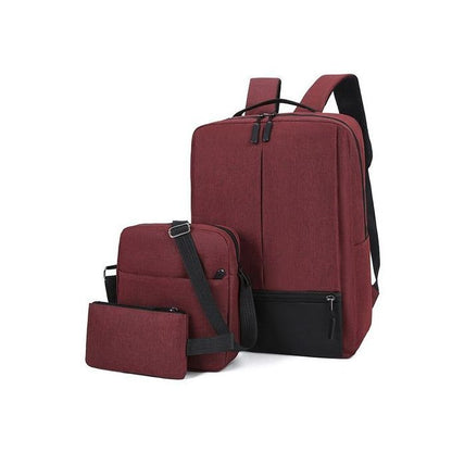 Ensemble de Sac à Dos 3 Pièces avec Chargeur USB - Sac à Dos Professionnel pour Ordinateur Portable