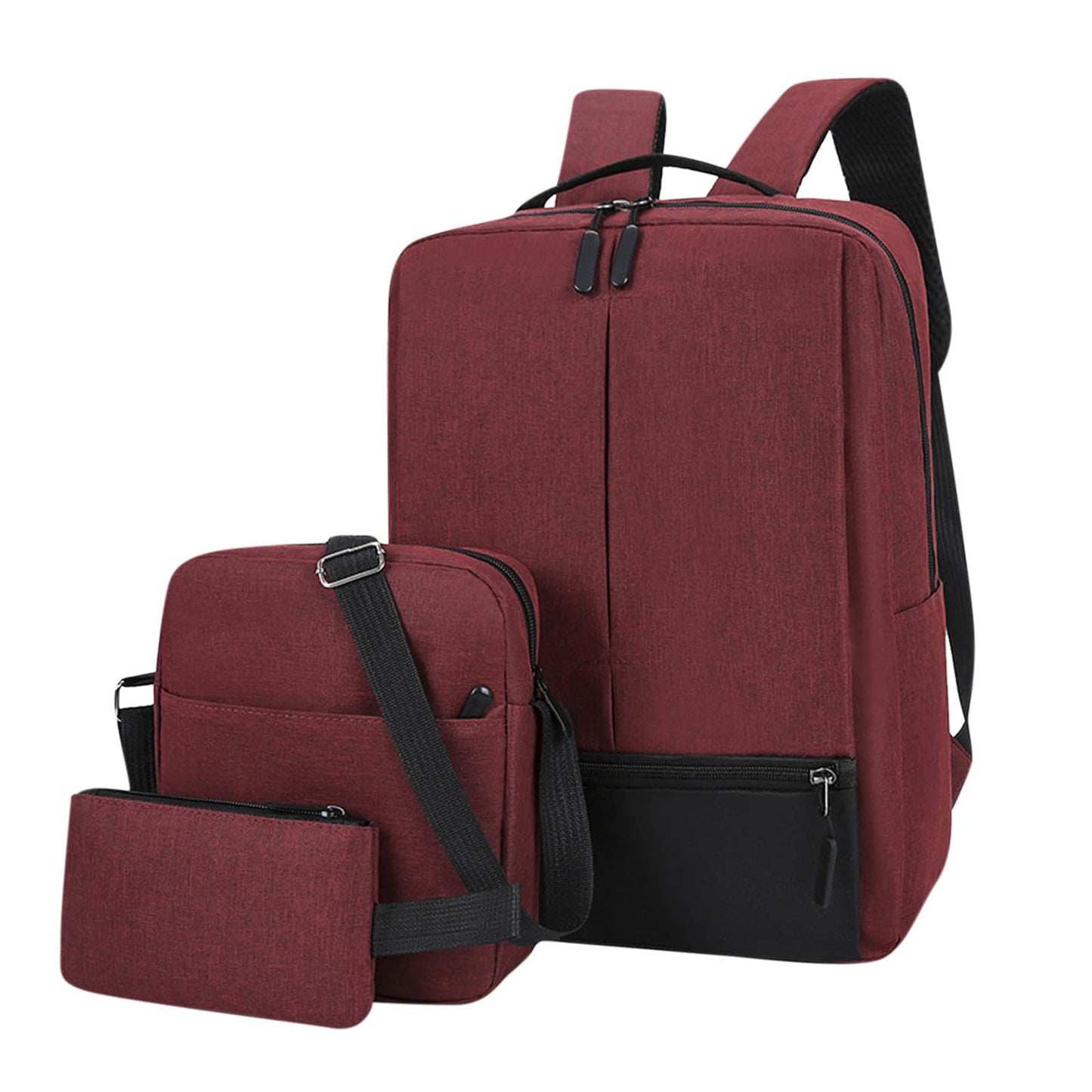 Ensemble de Sac à Dos 3 Pièces avec Chargeur USB - Sac à Dos Professionnel pour Ordinateur Portable