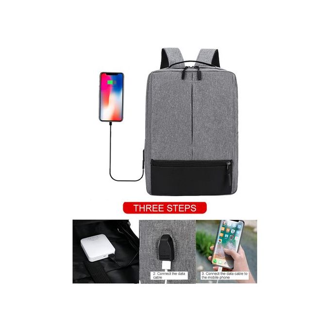 Ensemble de Sac à Dos 3 Pièces avec Chargeur USB - Sac à Dos Professionnel pour Ordinateur Portable