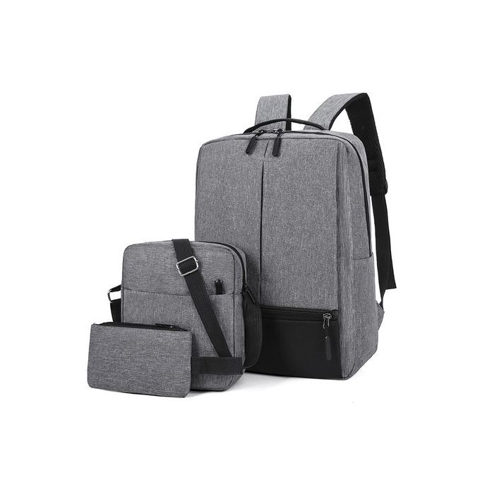 Ensemble de Sac à Dos 3 Pièces avec Chargeur USB - Sac à Dos Professionnel pour Ordinateur Portable