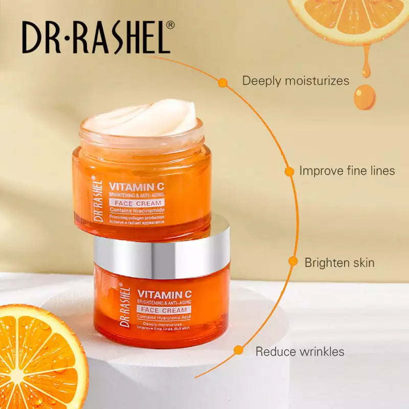 Crème Vitamin C éclaircissante anti-âge pour le visage - Dr Rashel